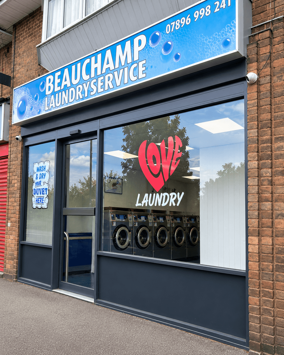 Front storefront view of Beauchamp Laundry Service in Handsworth Wood, Birmingham